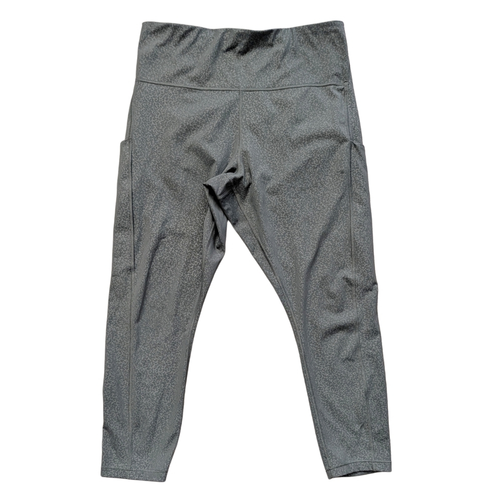 Athleta Green Static Ultimate Stash Pocket Textured 7/8 Tight Size 1X